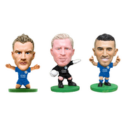 Leicester City ensemble de figures SoccerStarz (3 pièces) Comprend Vardy, Schmeichel & Mahrez (2 pouces de hauteur)