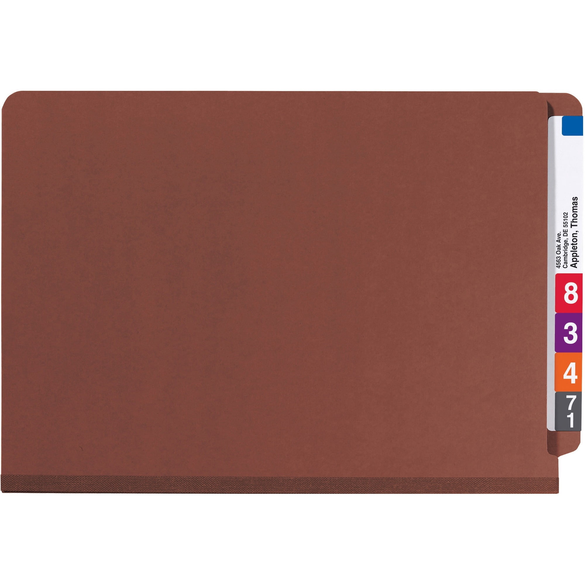 Smead, SMD29860, Classification Folders with SafeShield Fastener, 10 / Box, Red