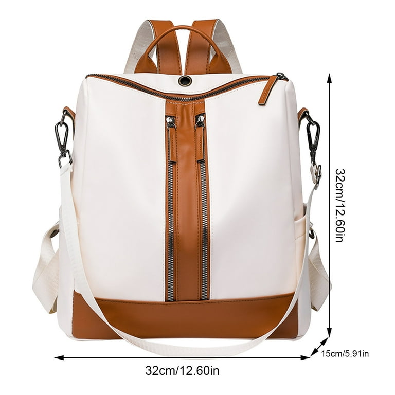 Zhaghmin Workout Backpack Ladies Fashion Versatile Color Matching Leather Shoulder Bag Casual Light Zipper Student Backpack Rucksack Backpack for Men