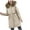 Khaki, variant on XWSHYW Women Coats Under 25.00 Leisure Solid Color Loose Fit Mid-Length Outerwear Coats Winter Long Sleeve Zip-Up Outerwear Jackets