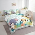 thumbnail image 3 of Manfei Elephant Lion Giraffe 7-Piece Twin Bedding Sets for Kids Girls Boys,Kawaii Jungle Wildlife Bedding Comforter Set,Cute Animal Breathable Sheet Sets,Ultra Soft Home Decor,Reversible, 3 of 8
