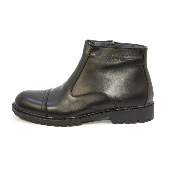 Elegante Men's Pisa Leather Ankle Boots, Black \ Black,11 M US