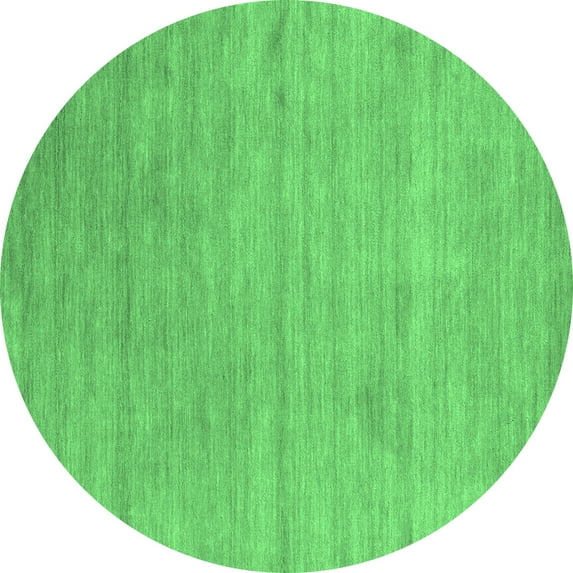Ahgly Company Indoor Round Abstract Emerald Green Contemporary Area Rugs, 8' Round