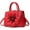 Red, variant on Womens PU Leather Handbags Purses Top-handle Totes Satchel Shoulder Bag for Ladies with Big flower