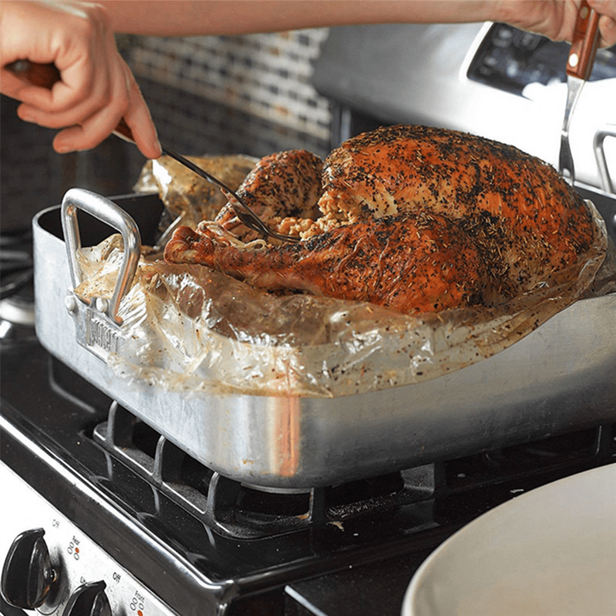 200Pcs Resistance Nylon-Blend Slow Cooker Liner Roasting Turkey Bag for Cooking Medium Size Oven Bag Baking,200 x Oven bag,Transparent