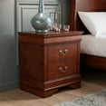 thumbnail image 3 of Furniture of America Rycia Traditional 2-Drawer Nightstand, Cherry, 3 of 15