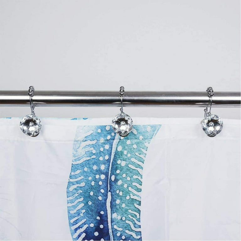 12 Pcs Seashell Shower Curtain Hooks Beach Shower Curtain Rings for  Bathroom Summer Shower Hooks Anti Rust Decorative Double Glide Shower Hooks