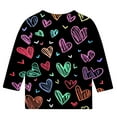 thumbnail image 3 of OGLCCG Girls Heart Printed 3/4 Sleeve Tops Loose Crewneck Tunic Pullover Tops Dressy Casual Cute Lightweight Valentines Shirts for Teens 3-12 Years, 3 of 4