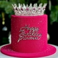 thumbnail image 4 of Xiao Hang Beautiful Crystal Large Crown Cake Decoration Crown Cake Topper for Gril Birthday Party Cake Decorations, 4 of 10
