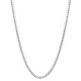thumbnail image 3 of 14k White Gold Italy Cuban Curb Solid Chain Necklace 3.5mm Wide 18 Long with Lobster Clasp, 3 of 3