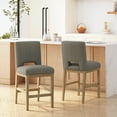 thumbnail image 3 of Kiara Contemporary Fabric Upholstered 27 Inch Counter Stools, Set of 2, Deep Gray and Weathered Natural, 3 of 8