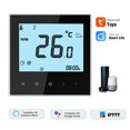 thumbnail image 1 of Termostato Inteligente WiFi para Calefacción Eléctrica - Controla Membranas, Cables y Mallas Térmicas con Tuya/SmartLife, Compatible con Alexa y Google Home, 16A, 95-240V, Modelo THP1000-UHPW, Negro, 1 of 6