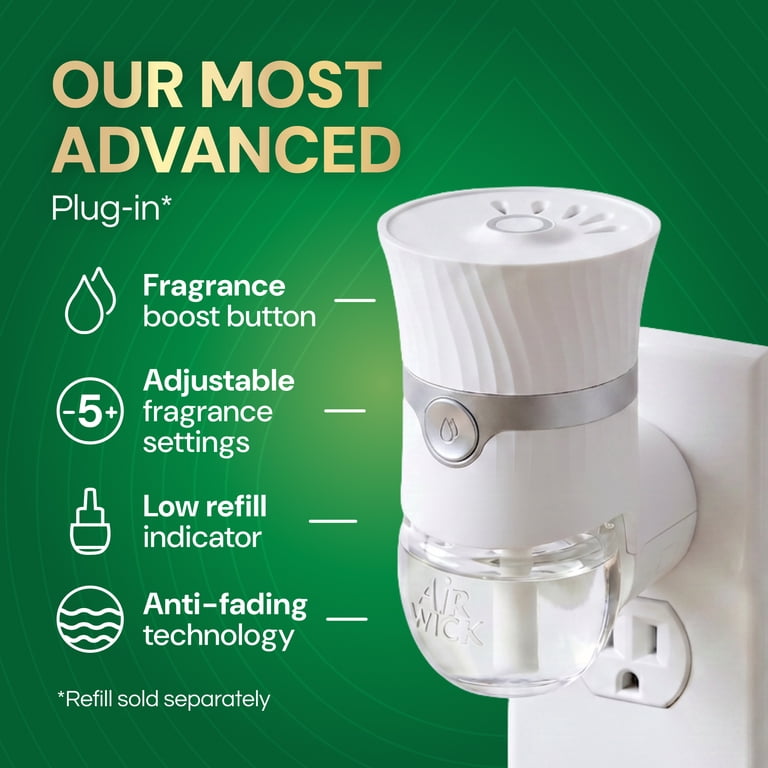 2 pack) Air Wick Advanced Plug-in Scented Oil Warmer, Aroma Diffuser Device, White, 2 Count