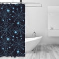 thumbnail image 2 of Shower Curtain, halloween blue spiderweb cobweb Waterproof Fabric Plastic Shower Curtain, Drying Fast Bathroom Curtain with 9 Buttonholes, Ruffle Shower Curtain 60x72in, 2 of 8