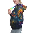 thumbnail image 2 of Daiia Neon Seahorse Underwater Realm Pattern Women's Fashion Hoodies & Sweatshirts with Kangaroo Pocket Hooded Sweatshirt with Eye-catching Drawstrings-Large, 2 of 7