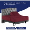thumbnail image 4 of Top Split King Sheets Sets For Adjustable Bed - Split Down 39" from The top Split Head King Size Fits 25-30" Deep Pocket, 1000-TC Egyptian Cotton (Stripe, Burgundy), 4 of 4