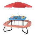 thumbnail image 1 of Costway Table de Pique-Nique pour Enfants Table d'Activités Extérieure avec Parasol Ajustable et Pliable Bleu, 1 of 9