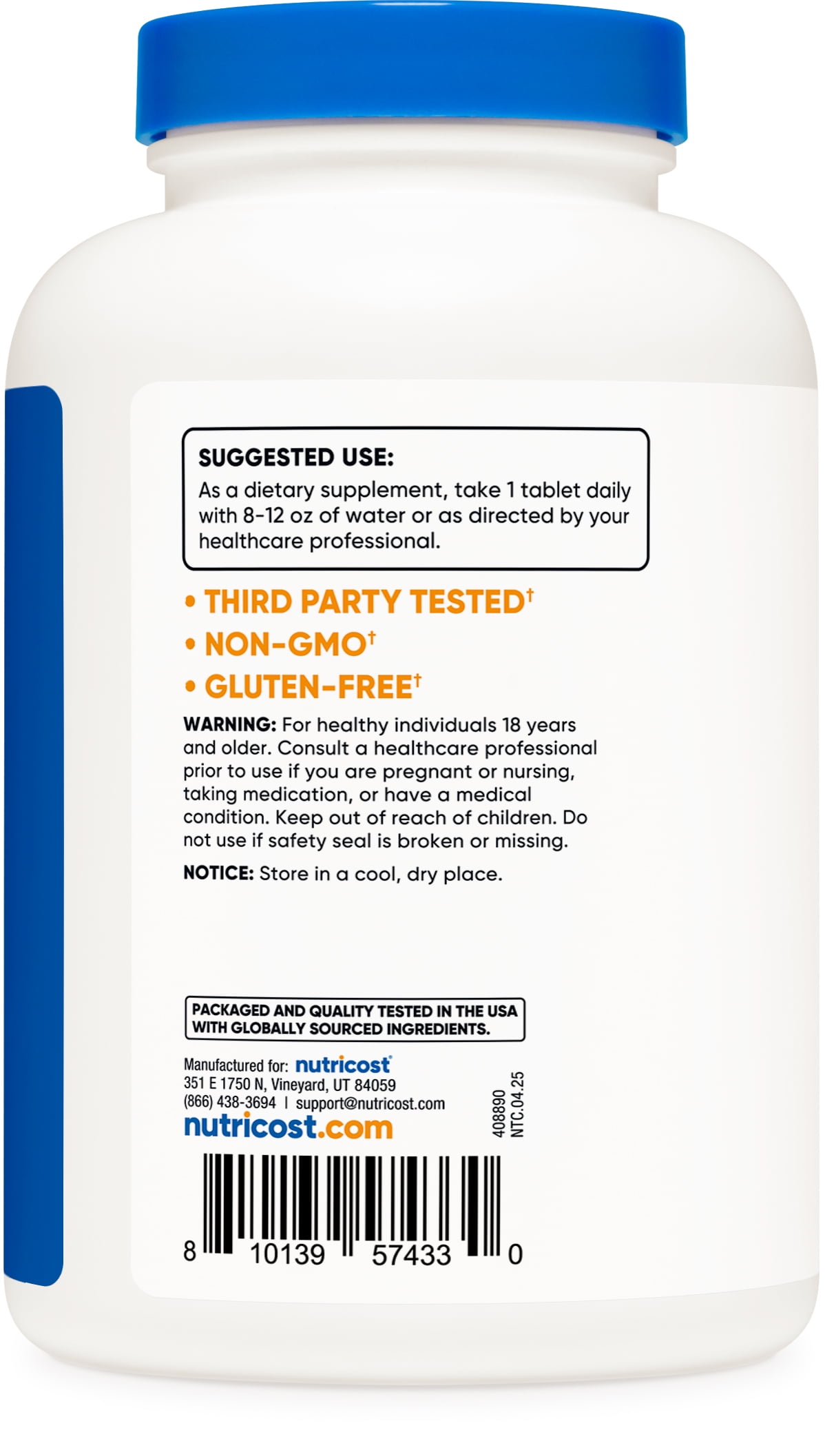 Nutricost N-Acetyl L-Cysteine (NAC) 1000 mg, 240 Vegan Tablets - GMO Free, Gluten Free, Vegetarian Supplement