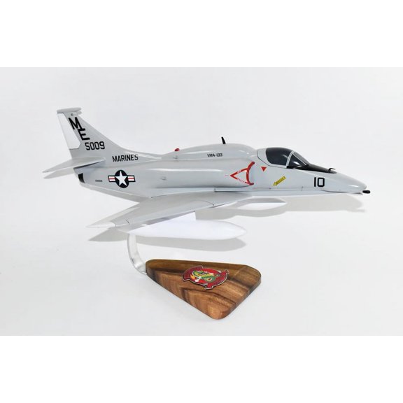 VMA-133 Dragons A-4 Model, 1/27th Scale, Mahogany, Marines