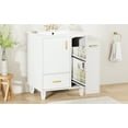 thumbnail image 3 of 24" Space-Saving Bathroom Vanity with Sink & Cabinet - Solid Wood Frame, Deep Drawer Storage, 2-Tier Pull-Out Baskets, Door Shelf Organizer, White MDF, All-in-One Storage Solution, 3 of 9