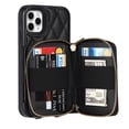 thumbnail image 3 of Allytech Crossbody Wallet Case for iPhone 11 Pro Max, Shockproof Hand Strap Zipper Closure Case with Card Slot Kickstand Detachable Wrist Strap for iPhone 11 Pro Max,Black, 3 of 6