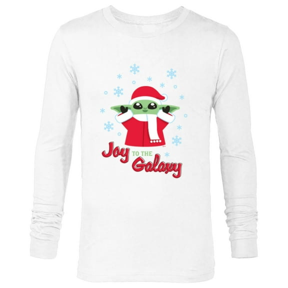 Star Wars The Mandalorian Grogu Joy to the Galaxy Holiday - Long Sleeve T-Shirt for Men - Customized-White