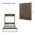 thumbnail image 7 of Queen Size Wood Murphy Bed with 2 Side Cabinet Storage Shelves, Dual Piston System and Flexible Slats, Pine for Living Room, Bedroom and Guests Room, NO Box Springs Required, Brown, 7 of 7