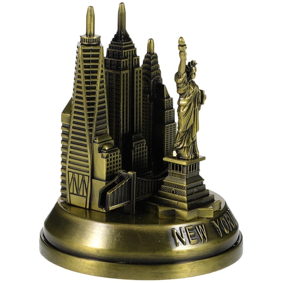 ibasenice New York Building Model Bronze Collectible Statue Architecture Enthusiasts 1Pack