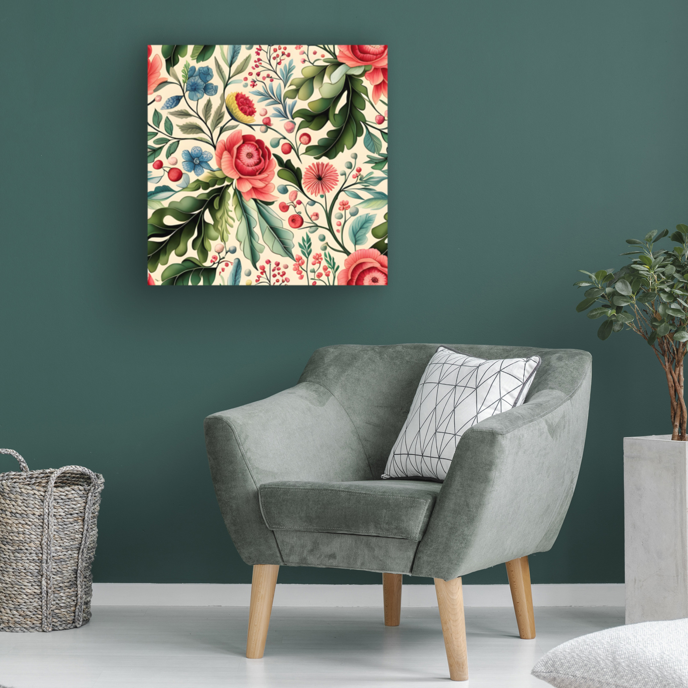 Canvas Wall Art - Tina Lavoie 'Bohemian Garden V' Wall Art for Living Room, Bedroom, or Office Décor by Trademark Fine Art - 24 x 24 Inches