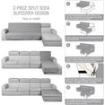 thumbnail image 6 of TAOCOCO 3Pcs Sectional Couch Covers Waterproof L-Shaped Sofa Cover Chaise Slip Cover for Kids Pets Dogs-XL-Gray, 6 of 9