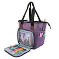 thumbnail image 2 of Bolsa de almacenamiento para tejer de tela Oxford, organizador de agujas de tejer de ganchillo, suministros de costura, color morado, 2 of 5