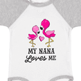 thumbnail image 4 of Inktastic My Nana Loves Me with Two Flamingos Boys or Girls Baby Bodysuit, 4 of 5