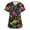 Hot Pink_BV23, variant on Lumtrix Mardi Gras Scrub Top Women Holiday Mask Print Plus Size Short Sleeve V Neck Nursing Uniform with Pockets Side Slit Shirt Green 4XL