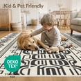 thumbnail image 4 of ODIKA 5'x7' Black Cream Geometric Washable Area Rug Bold Abstract Patterns with Intricate Symmetry for Small Living Room, Bedroom, Easy Care, Non-Shedding, Pet Friendly, 4 of 6
