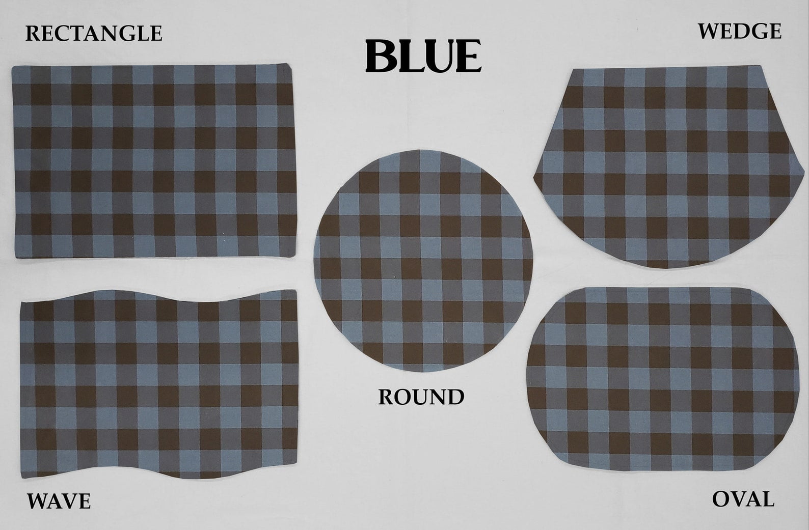 Buffalo Check Plaid Placemats by Penny's Needful Things (Wedge - Set of 4) (Blue)