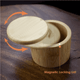 thumbnail image 3 of Bamboo Salt Box,Salt Holder With Lid, Salt Shaker, Cumin and Pepper Bowl with Magnetic Swivel Lid(2 PCS), 3 of 5