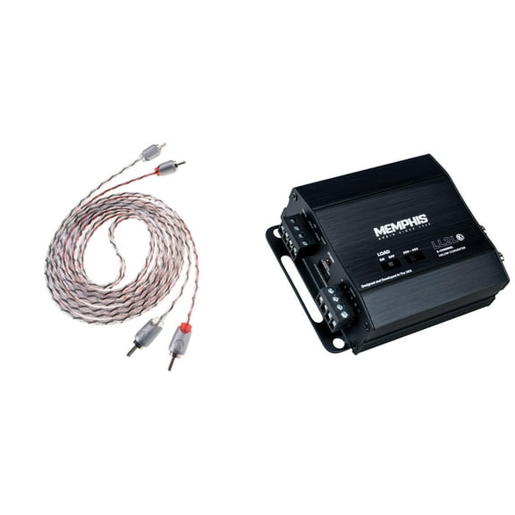 Memphis Audio LL2L 2 CH Line out Converter with ETP-12 12-Foot 2 -Channel Audio Interconnect Cables
