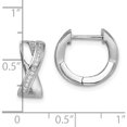 thumbnail image 4 of Sterling Silver Brilliant Embers Rhodium-Plated Cz Hoop Earrings (13 X 15) Made In China qmp531, 4 of 5