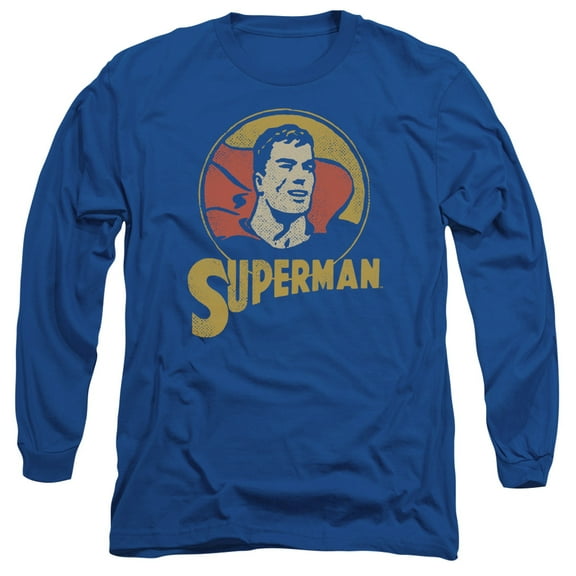 DC Comics Super Circle-Long Sleeve Adult 18/1 Royal Blue