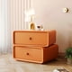 thumbnail image 2 of Creative Rotating Bedside Table Wooden 2 Drawers Storage Cabinet Leather Solid Color Factory Direct Bedroom Nightstands My Lux Decor Round, 2 of 18