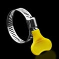 thumbnail image 4 of 10 Pcs 10-38mm Adjustable Yellow Plastic Handle Hand Wriggle Hose Clamp Pipe Clip, 4 of 9
