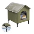thumbnail image 1 of Becuddler Grande Maison pour Chats d'Extérieur, Maison pour Chats Indestructible et Résistante aux Intempéries, Maison Surélevée pour Animaux de Compagnie avec Coussin Doux, Couverture de Toit Supplémentaire, Assemblage Facile, Porche de Grange, 1 of 5