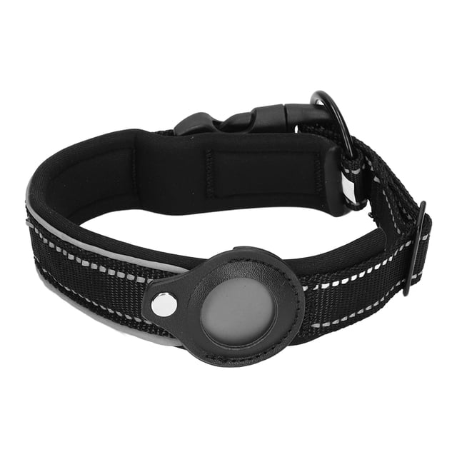 Collar reflectante para perro, ajustable, resistente, acolchado de neopreno, para mascotas con soporte Airtag para perros medianos y grandes, 38-45cm