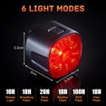 thumbnail image 2 of Syzplnwy Smart Brake Sensing Bike Tail Light - USB Rechargeable, IP66 Waterproof, 6 Bright Red LED Modes for Night Riding Safety, 1Pc, 2 of 8