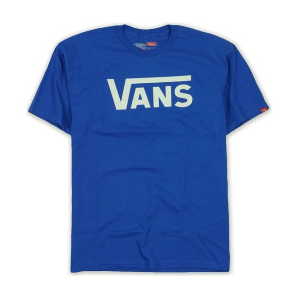 Vans Classic Logo Graphic playera para hombre, azul, mediano Vans Camiseta gráfica