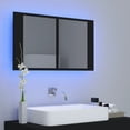 thumbnail image 3 of vidaXL LED Bathroom Mirror Cabinet Sonoma Oak 31.5"x4.7"x17.7" Acrylic, 3 of 16