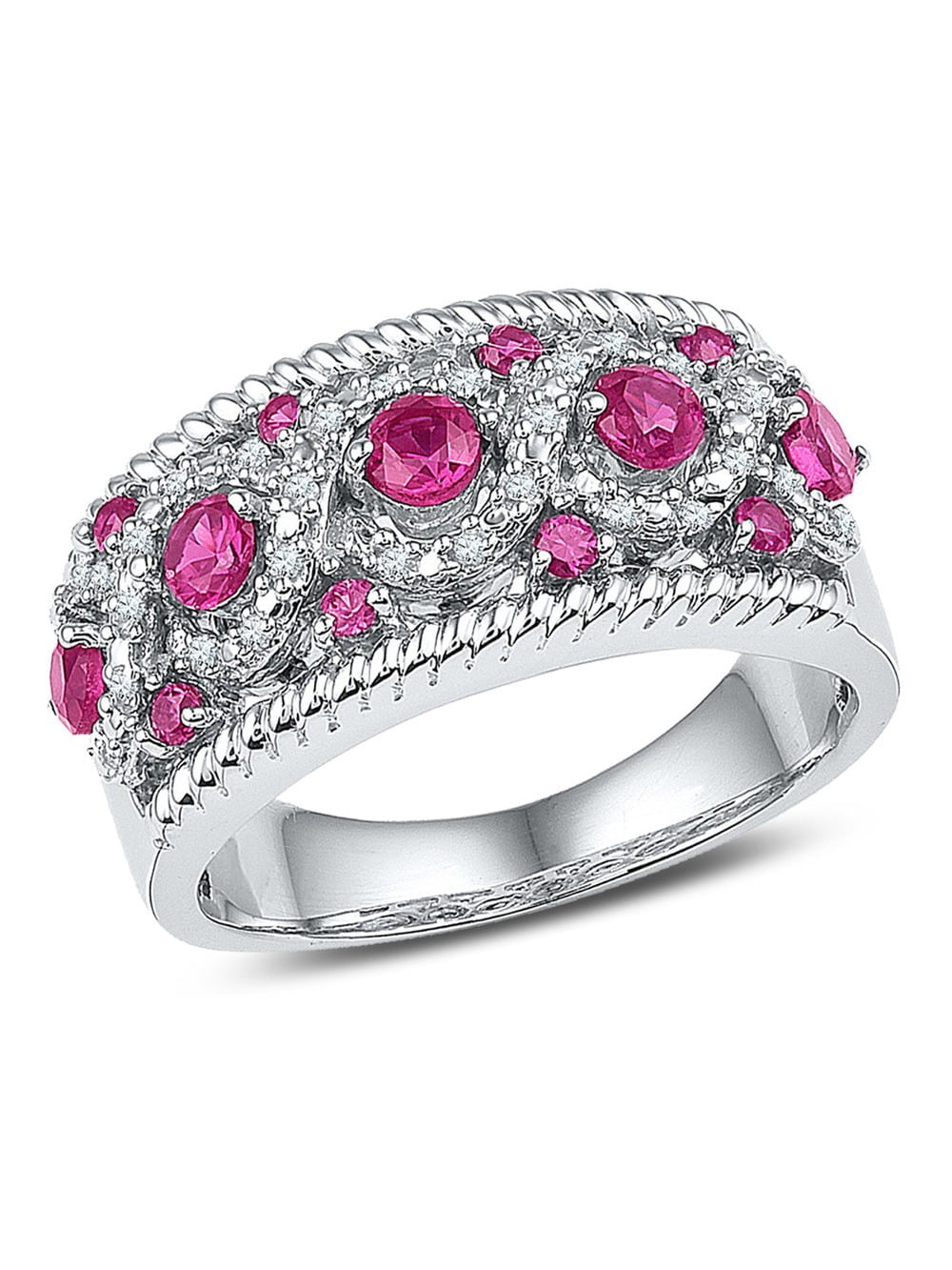 lab created pink sapphire ring