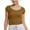 Khaki, variant on Girls Fashion Crop Tops Short Sleeve Shirt Summer Square Neck Slim Fit Tops Basic Tee for Girls Modern Stylish Childrens Apparel