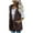 Coffee, variant on LoyisViDion Coat Women Solid Pocket Color Jacket Plush Sleeveless Lapel Vest Loose Coat Top White 8(M)