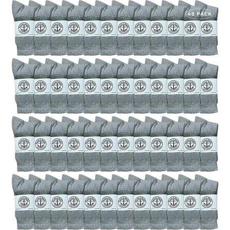 

SOCKS NBULK Wholesale Bulk Womens Crew Socks Cotton Sport Athletic Socks - Size 9-11 (Gray 48)